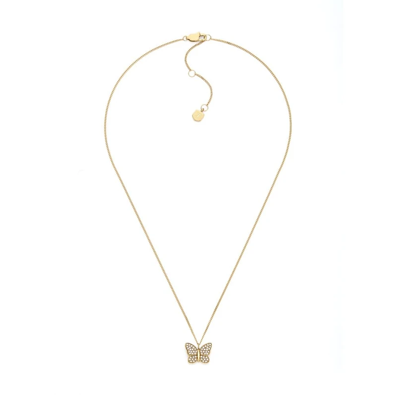 FOSSIL Women's Stainless Steel with lobster clasp closure butterfly pendant necklace