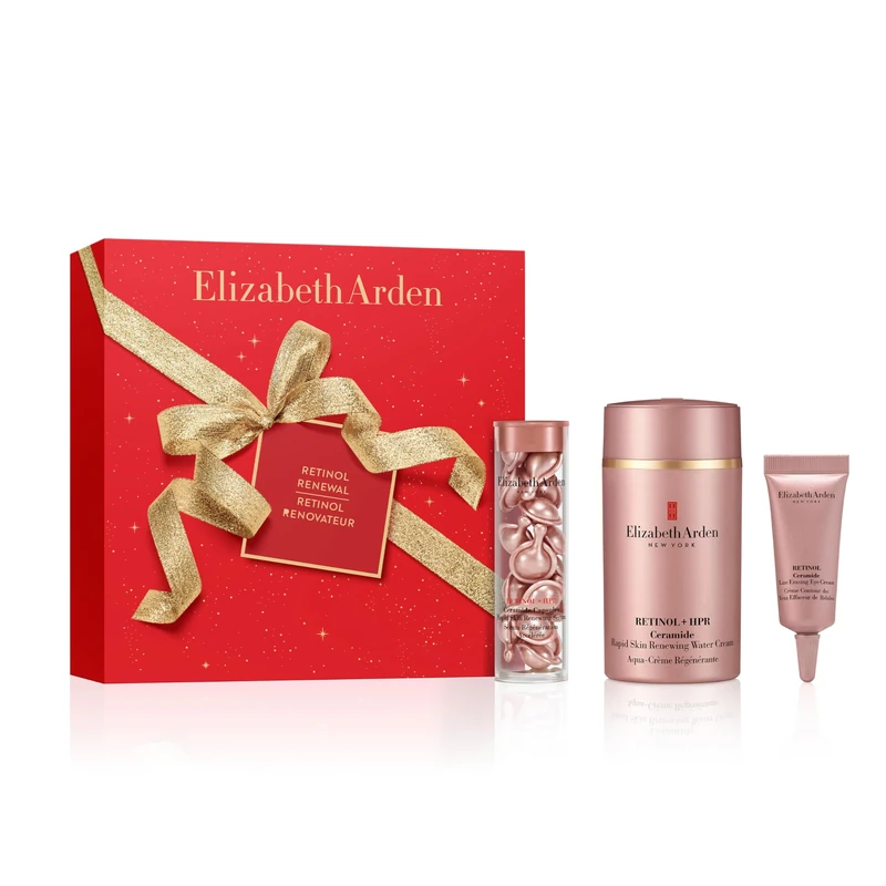 Elizabeth Arden - Retinol Renewal 3-Piece Skincare Set, Retinol HPR + Ceramides Anti-Ageing Serum Capsules and Water Cream, Eye Cream, Smooths Wrinkles, Firms, for all Skin Types