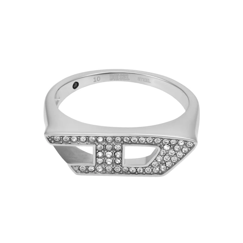 Diesel D Logo Unisex Stainless Steel or crystal glitz Signet Rings