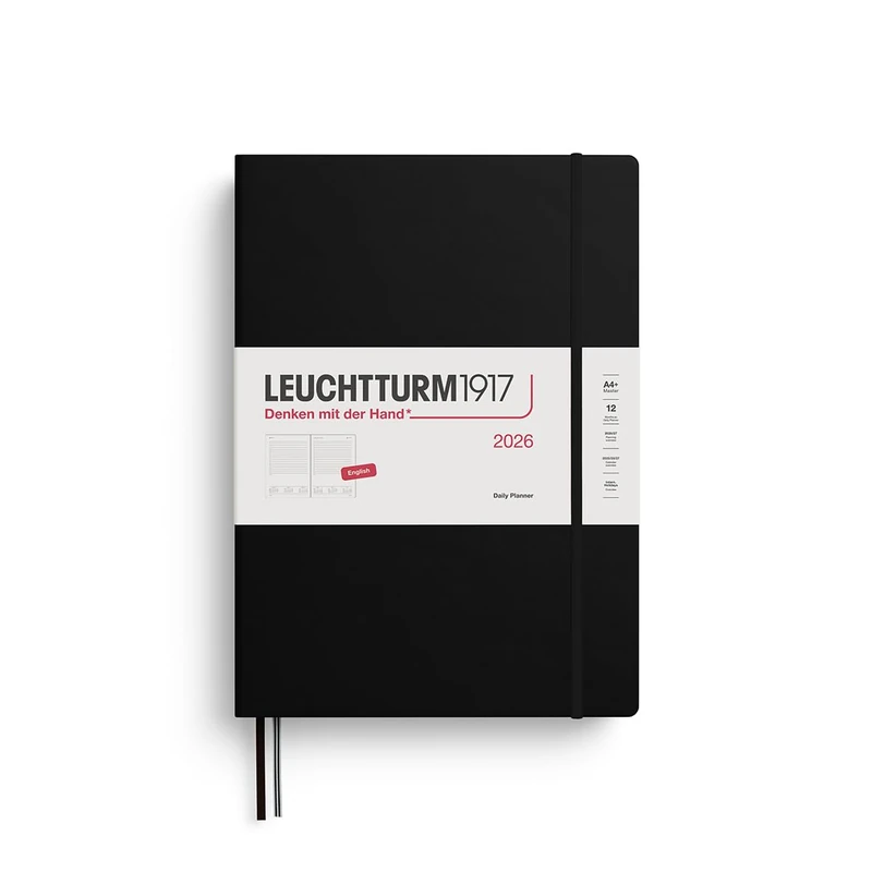 LEUCHTTURM1917 372771 Daily Planner Master A4+ 2026 - Black