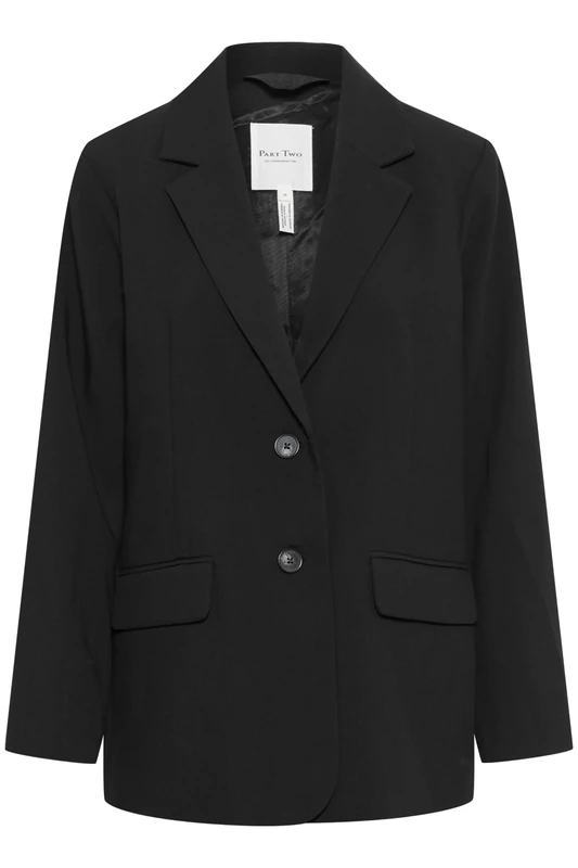 Part Two Women's Narapw Regular Fit Long Sleeve Blazer, Black, 10