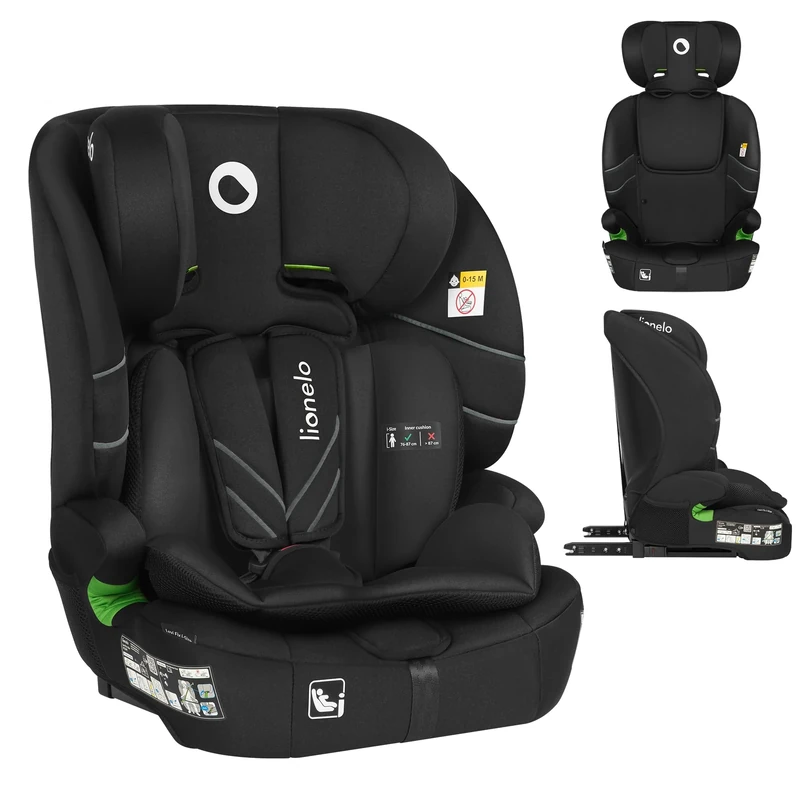 LIONELO Baby Car Seat LEVI FIX I-Size with ISOFIX for Child from 76 to 150 cm up to 36 kg Group 1/2/3 Side Impact Protection 10-Step Headrest Adjustment ISOFIX Installation & Top Tether, R129 i-Size