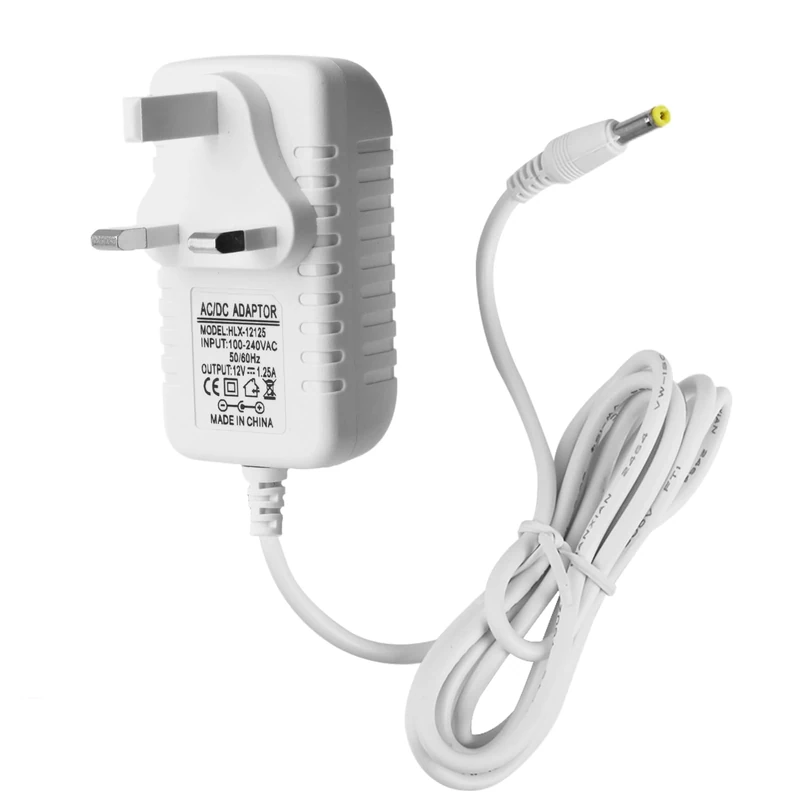 12V 1.25A 15W Power Supply Charger, Compatible with Echo Dot (5rd/4th/3th Gen) 4.0 * 1.7mm Power Cable, Echo Dot with Clock (5rd/4th/3th Gen) Adapter Charger (White)