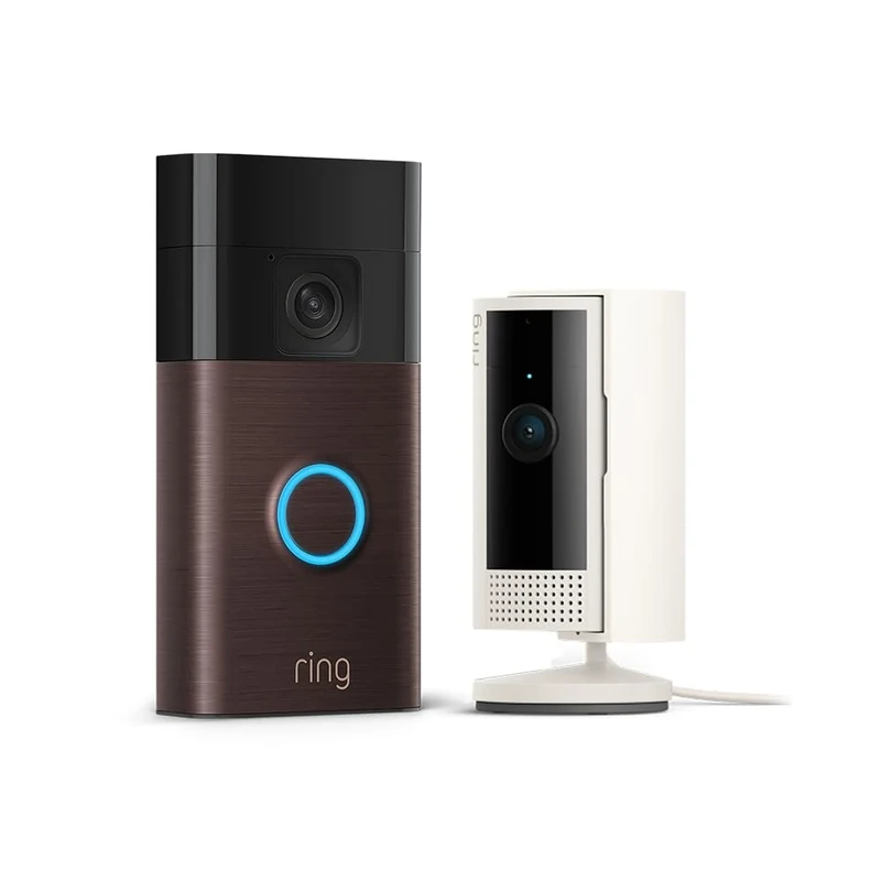 Ring Battery Video Doorbell (Venetian Bronze) + Ring Indoor Camera (Starlight)| DIY Wireless Video Doorbell Camera I Head-To-Toe View, HD Video