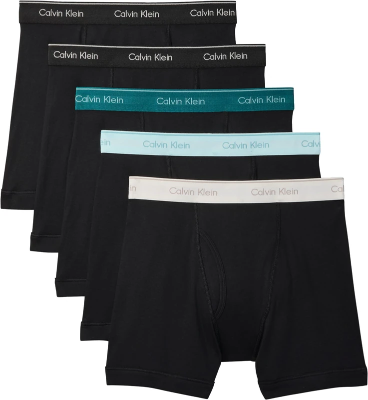Calvin Klein Men BOXER BRIEF 5PK BLUE (Black Bodies w/Black/Niagara Falls) L