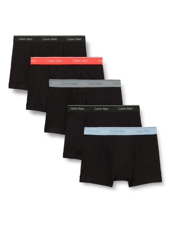 Calvin Klein Men TRUNK 5PK PINK (Black Bodies w/Black/Misty Grey/Pu) XXL