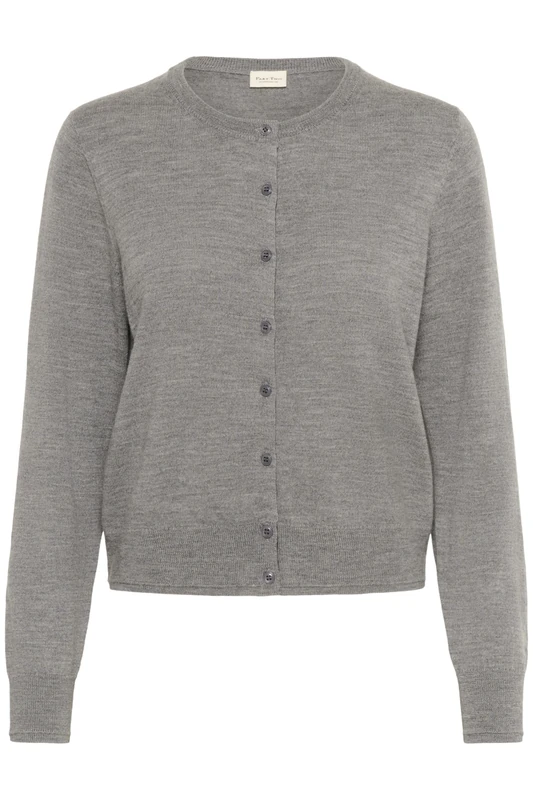 Part Two Women's Noelanipw Cardigan Sweater, Medium Grey Melange, XXL - Image 1
