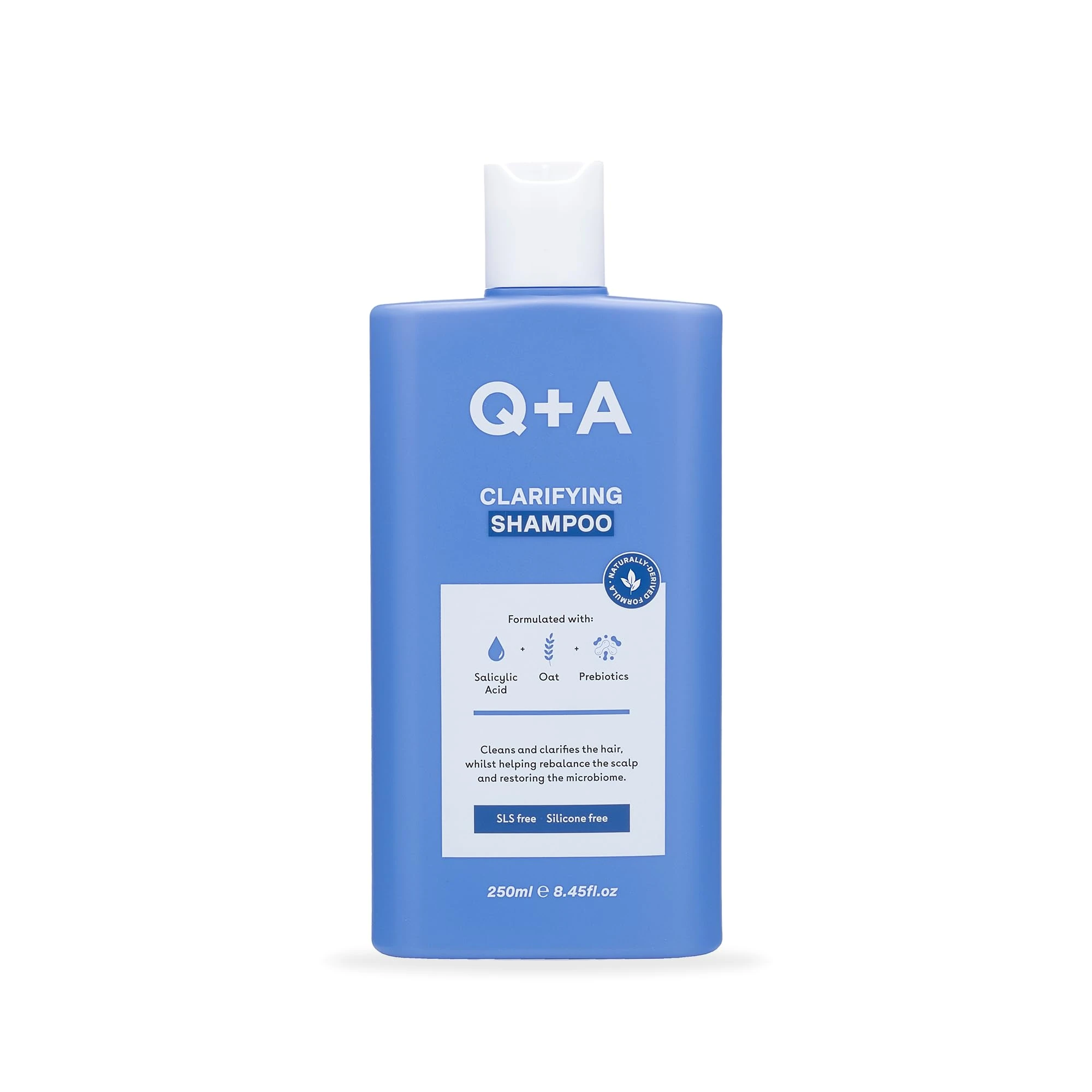 Q+A Clarifying Shampoo (250ml), Scalp-Refreshing, Build-Up Removing, Moisturising and Microbiome-Balancing Hair Care, Salicylic Acid Shampoo, with Oatmeal and Prebiotics