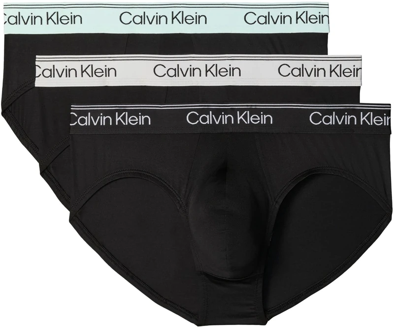 Calvin Klein Men HIP BRIEF 3PK BLACK (Black Bodies w/Black/Light Cast/Fe) XL