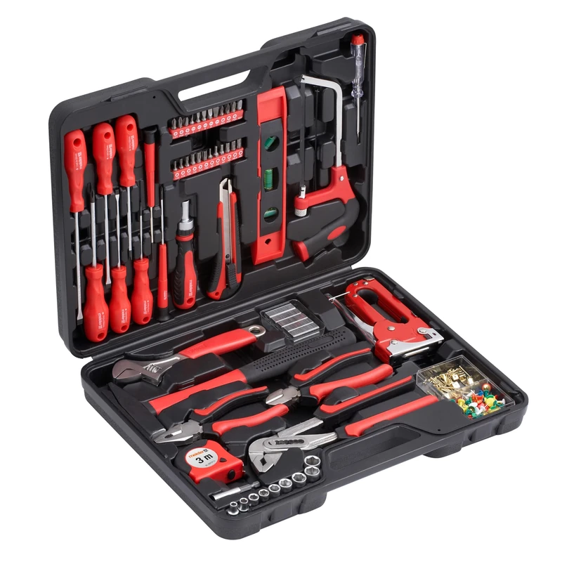 Meister 60-Piece Tool Box - Complete Household Tool Set - Compact & Versatile for DIY - Robust Case - Ideal for Home Use - Image 1