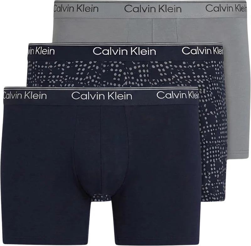 Calvin Klein Men BOXER BRIEF 3PK BLUE (Shoreline/Cut Circles Shoreline/Mis) M