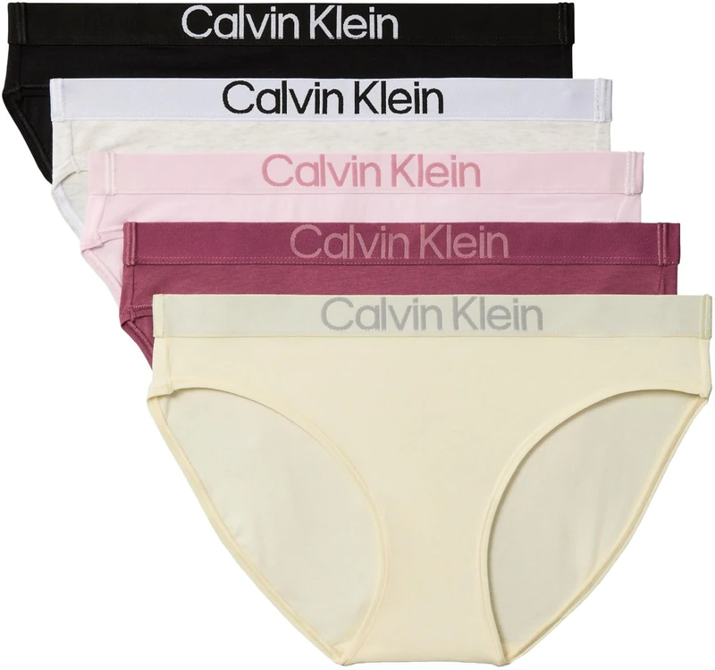 Calvin Klein Women BIKINI 5PK PINK (BLACK/CRADDLE PINK/SNOW HTR/BERR) XXL