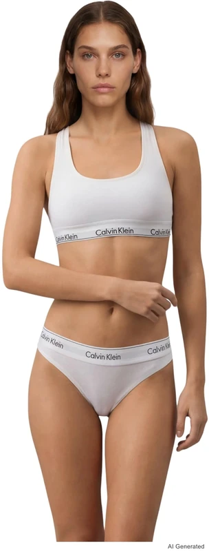 Calvin Klein Women's Bralette 2Pk LV00QF8494 Bralette, Multi (White/Cradle Pink), S