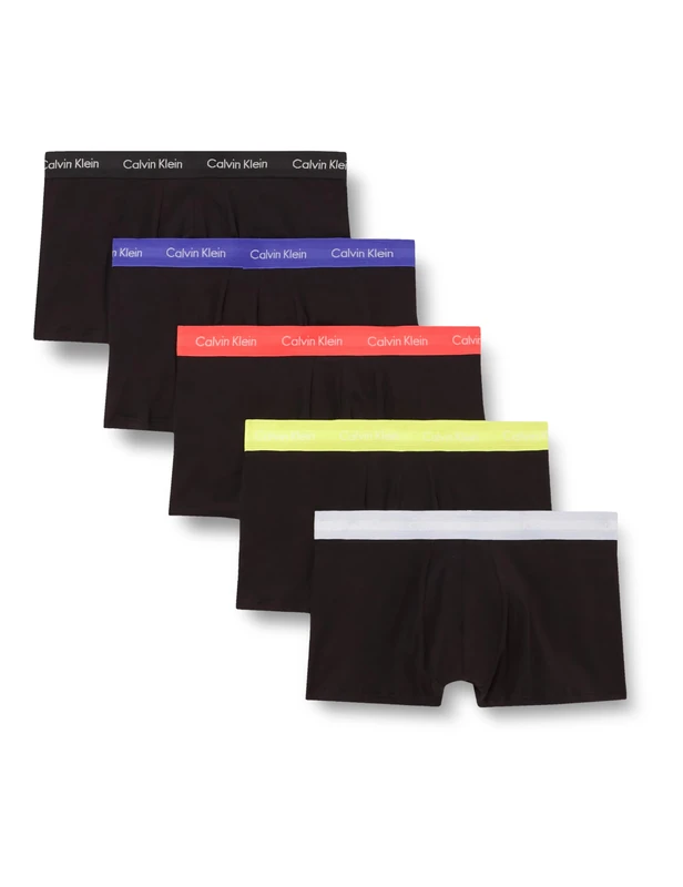 Calvin Klein Men Low Rise Trunk 5pk GREEN (BLK W GREEN BLOOM WB/BLK W DAZZLIN) S