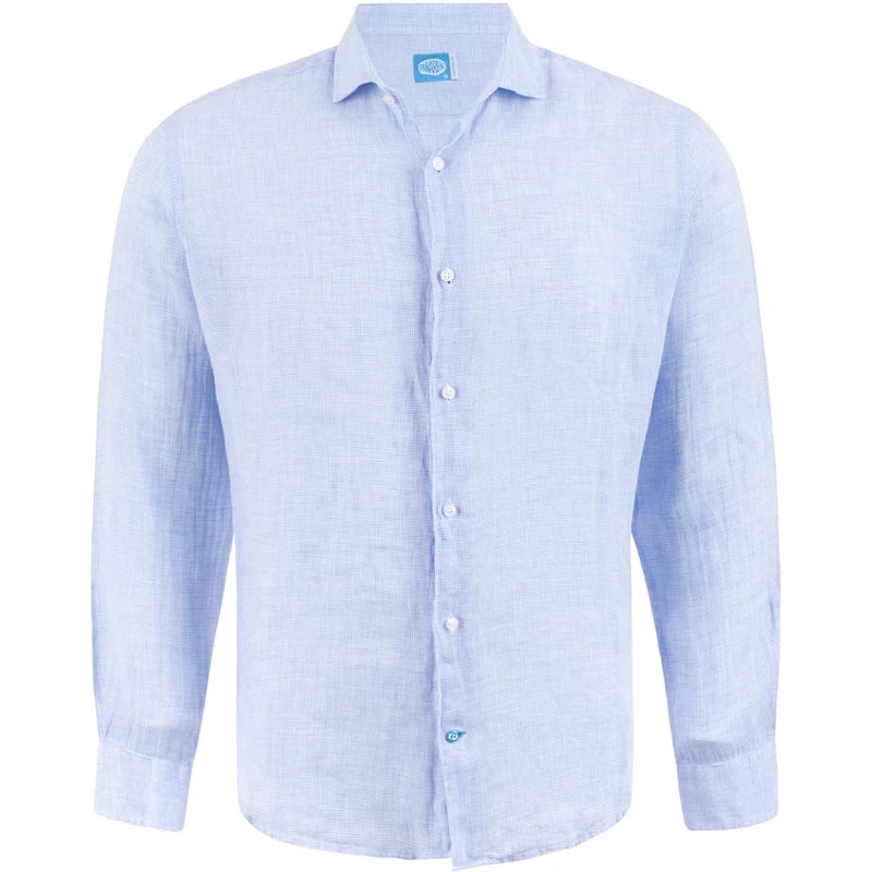 Panareha Men's Vichy Linen Shirt Krabi Blue (S)