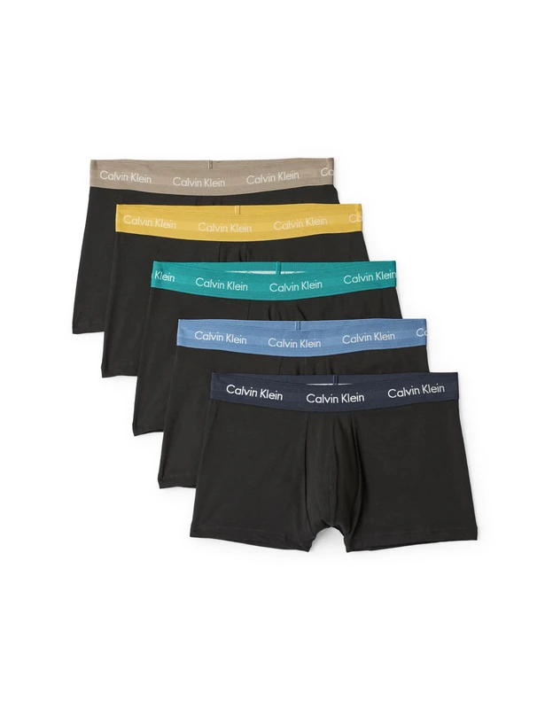 Calvin Klein Men Low-Rise Boxer Short Trunks Stretch Cotton Pack of 5, Black (Black Bodies With Driftwood/Moonli), L