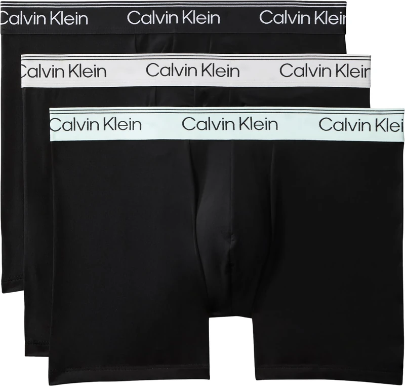 Calvin Klein Men BOXER BRIEF 3PK GREEN (Black/Light Cast/Feel The Mint) XS