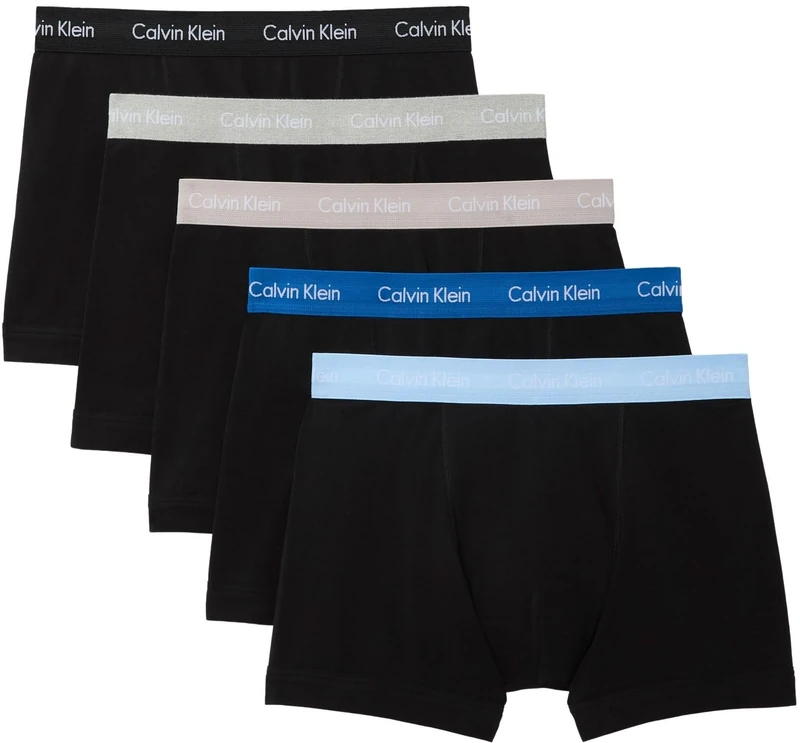 Calvin Klein Men Trunk 5pk BLUE (BLK W CLASSIC BLUE WB/BLK W PORPOI) XS