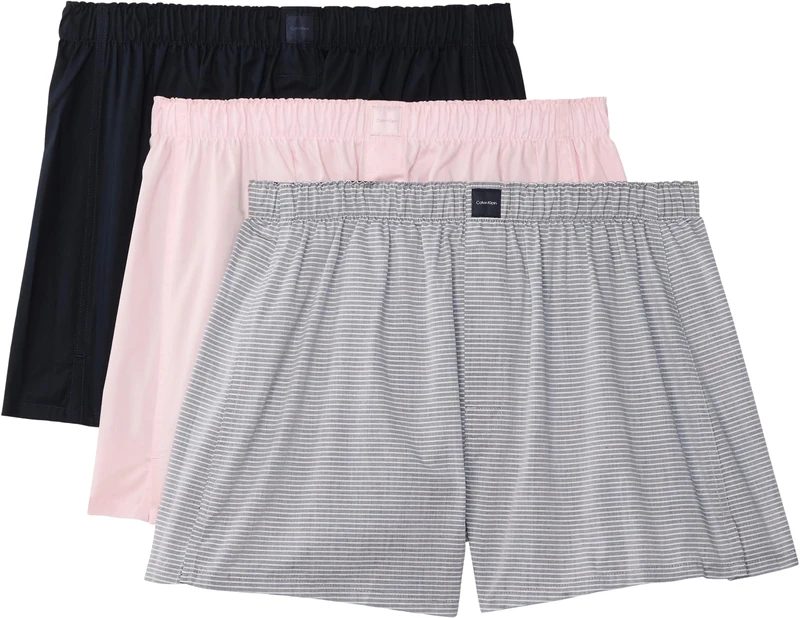 Calvin Klein Men Boxer Trad 3PK PINK (Horizon Pink/Hairline Stripe Shorel) L