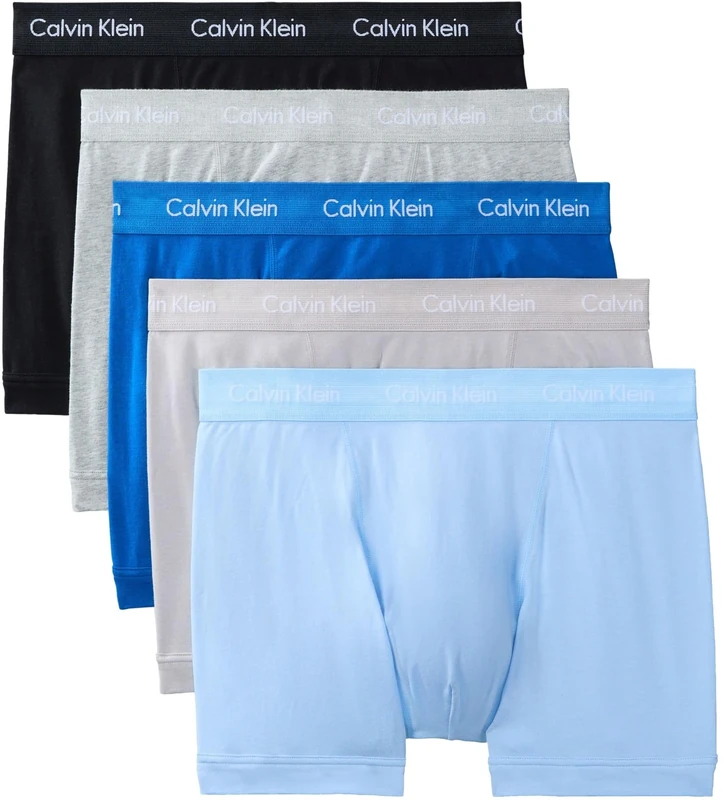 Calvin Klein Men Trunk 5pk BLUE (CLASSIC BLUE/PORPOISE/BLACK/GREY) XL