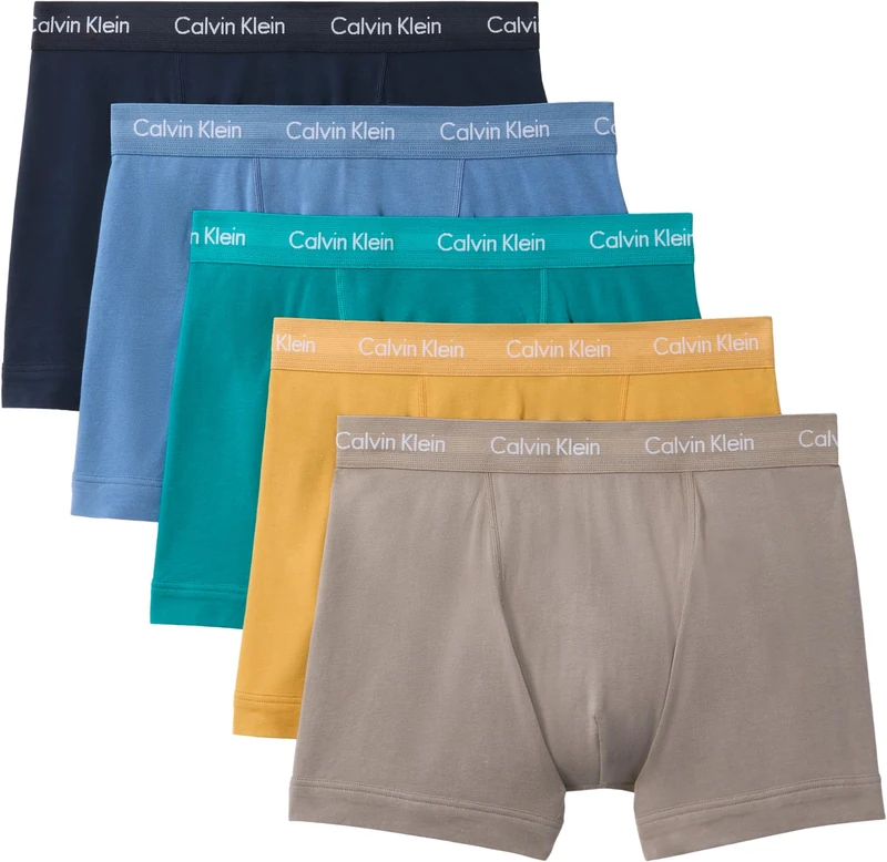 Calvin Klein Men Trunk 5pk YELLOW (DRIFTWOOD/MOONLIGHT BLUE/FANFARE/) XL