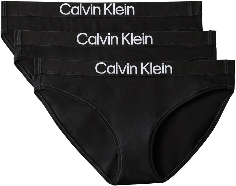 Calvin Klein Women BIKINI 3PK BLACK (BLACK/BLACK/BLACK) XL