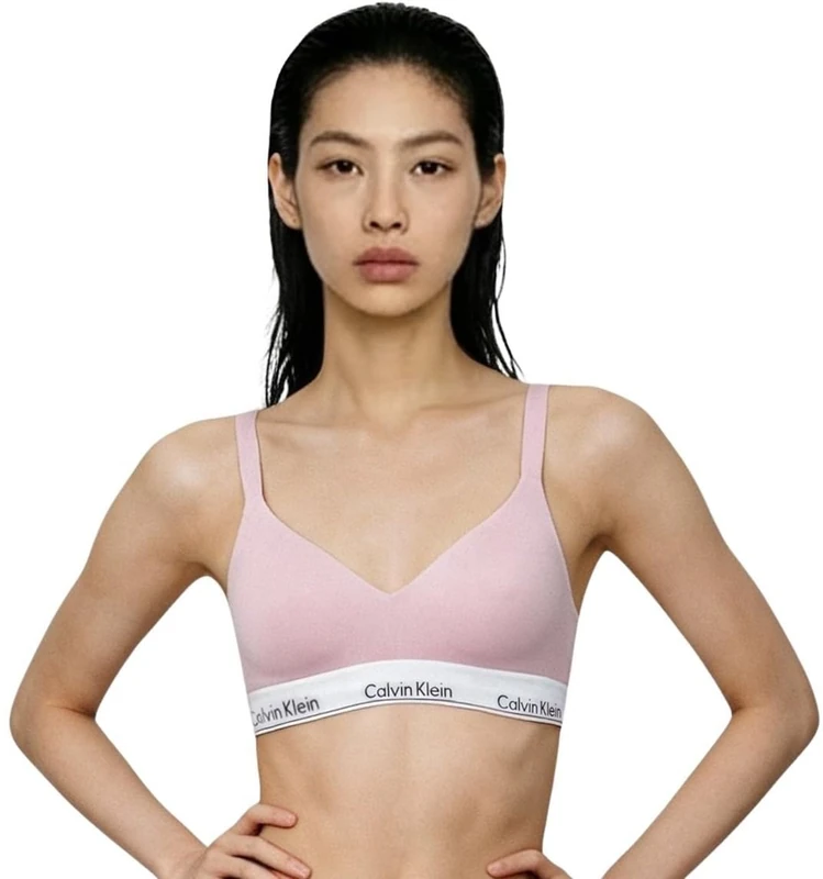 Calvin Klein Women’s Lift Bralette with Logo Band, Pink (Cradle Pink), XL - Image 1