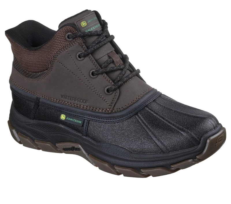 Skechers Men's Respected Swamper Hiking Boot, Chocolate Leather/Duraleather/Black Trim, 9.5 UK