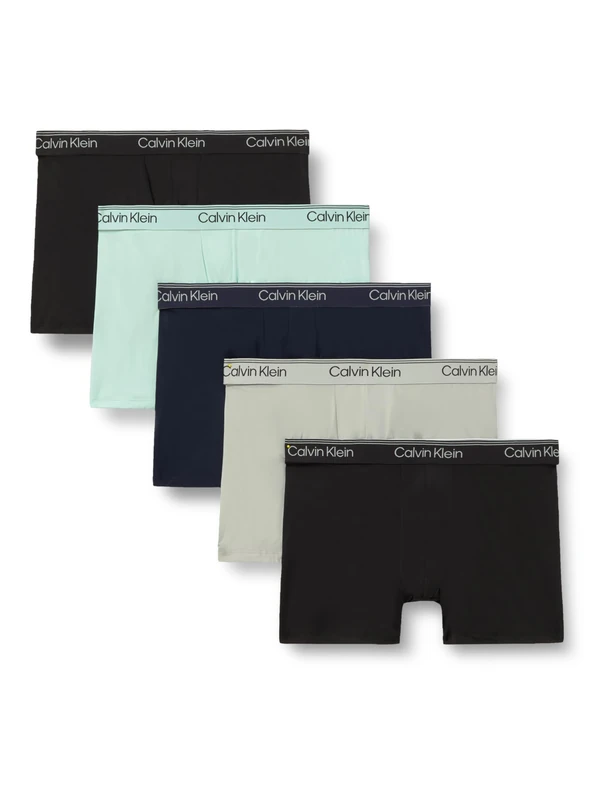 Calvin Klein Men BOXER BRIEF 5PK GREEN (Black/Light Cast/Feel The Mint/Shor) L