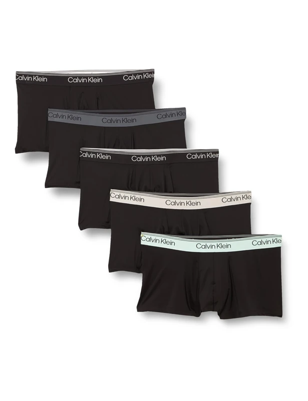 Calvin Klein Men LOW RISE TRUNK 5PK BLACK (Black Bodies w/Black/Light Cast/Fe) M