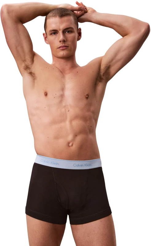 Calvin Klein Men TRUNK 5PK PINK (Black Bodies w/Black/Misty Grey/Pu) XL