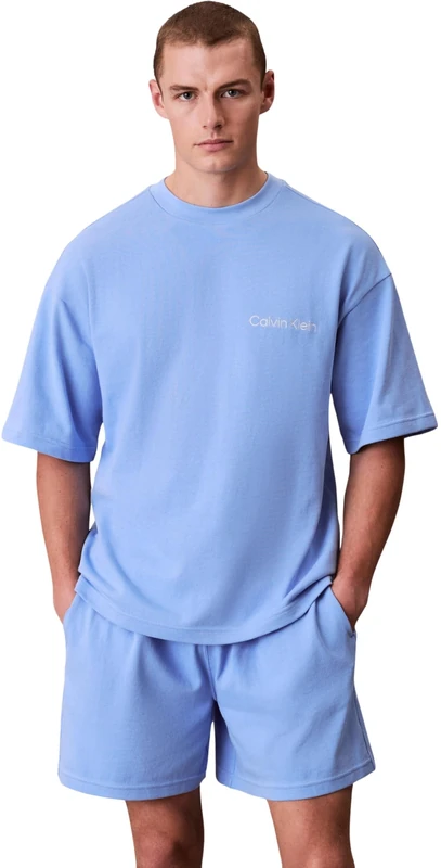 Calvin Klein Men's Ss Tee Short Set LV00NM2949 Other Lounge & Sleepwear, Blue (Blue Descent), XL