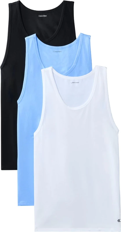 Calvin Klein Men's Tank 3Pk Lv00Nb4184 Tank Top, Blue (Black W Blue Descent EMB/Blue DESCE), 4XL