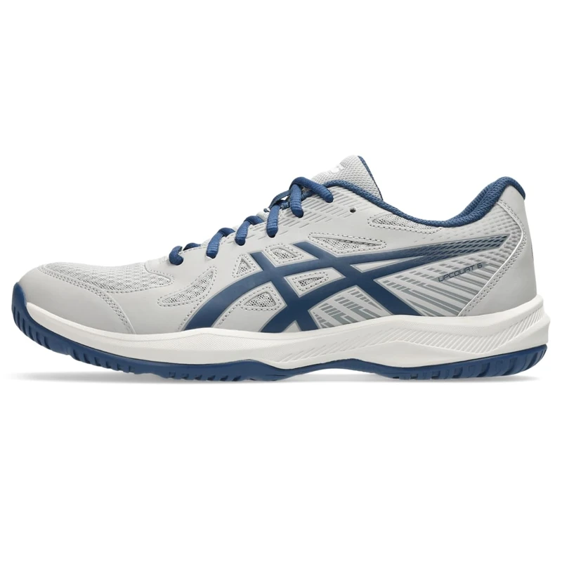 ASICS Men's Upcourt 6 Volleyball Shoes, Oyster Grey/Midnight Blue, 8 UK