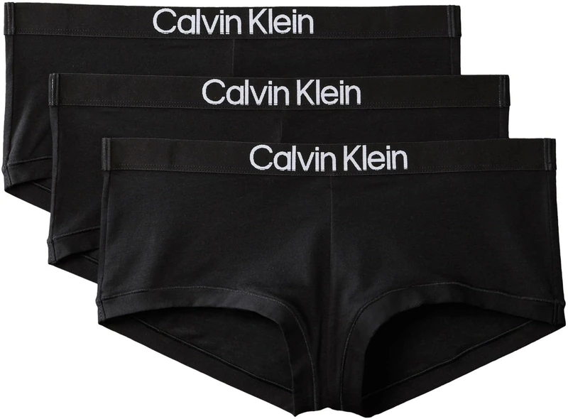 Calvin Klein Women BOYSHORT 3PK BLACK (BLACK/BLACK/BLACK) XL