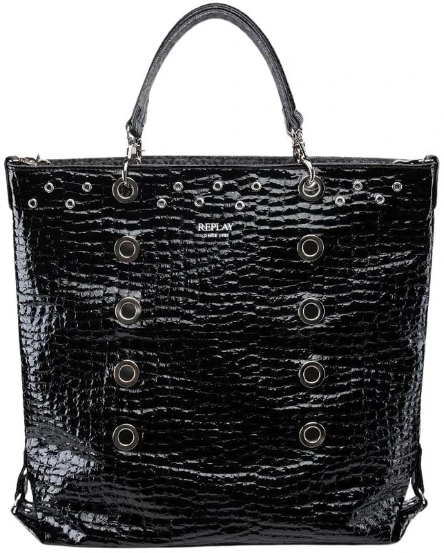 Replay Women Fw3816 Bag, X081 Shiny Black + Washed Black + Black, Einheitsgröße
