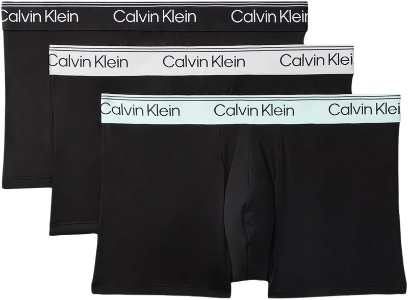 Calvin Klein Men LOW RISE TRUNK 3PK BLACK (Black Bodies w/Black/Light Cast/Fe) M