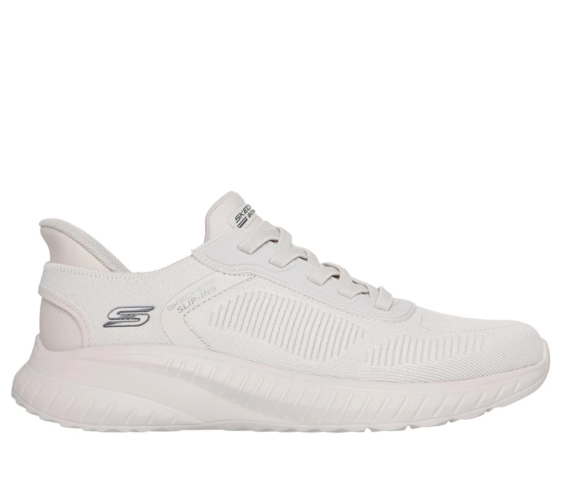 Skechers Men's Bobs Squad Chaos Solid Step Slip-On Sneakers, Off White Knit, 12 UK - Image 1