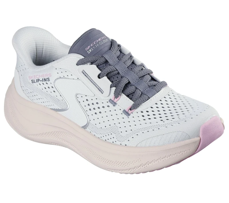 Skechers Women's Skech Cloud Plush Horizon Slip-On Sneakers, White Mesh/Synthetic/Multi Trim, 3 UK - Image 1