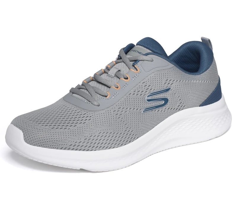 Skechers Men's Skech-Lite Pro 2.0 Berrix Sneaker, Gray Mesh/Blue Pu, 7.5 UK