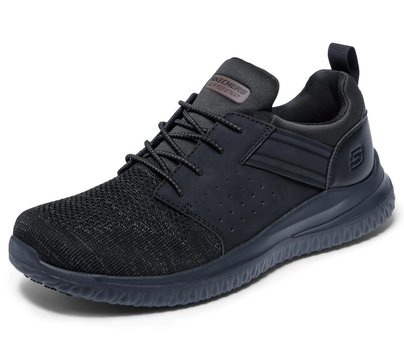 Skechers Men's Delson 3.0 Sr Oteron Health Care Professional Shoe, Black Textile/Synthetic, 10 UK - Image 1