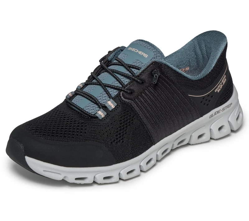 Skechers Women's Glide-Step Stargaze Sneaker, Black Mesh, 5.5 UK