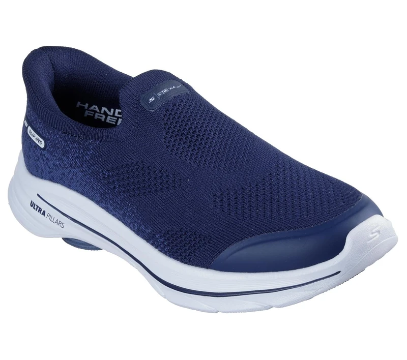 Skechers Women's Go Walk 8 Nova Sneaker, Navy Textile/Trim, 7.5 UK