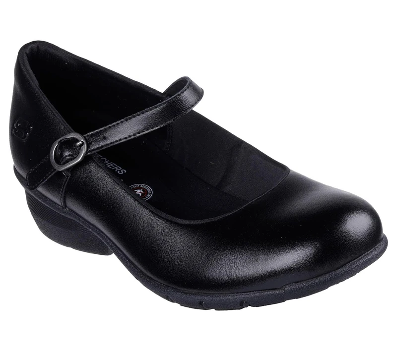 Skechers Women's Elsit Health Care Professional Shoe, Black Leather, 6 UK