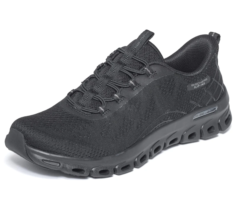 Skechers Women's Glide-Step Elevate Amaze Slip-in Trainers, Black Mesh, 3.5 UK