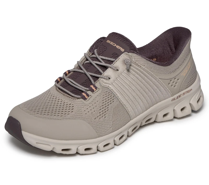 Skechers Women's Glide-Step Stargaze Sneaker, Dark Taupe Mesh, 7 UK