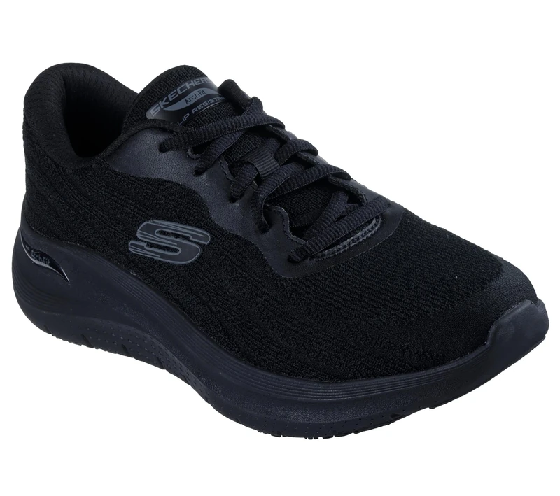 Skechers Women's Arch Fit 2.0 Sr Thuana Work Shoes, Black Textile/Synthetic, 7 UK