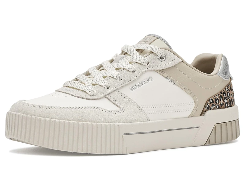 Skechers Women's Jade Lustrous Luxury Sneaker, White Duraleather/Multi Trim, 6.5 UK