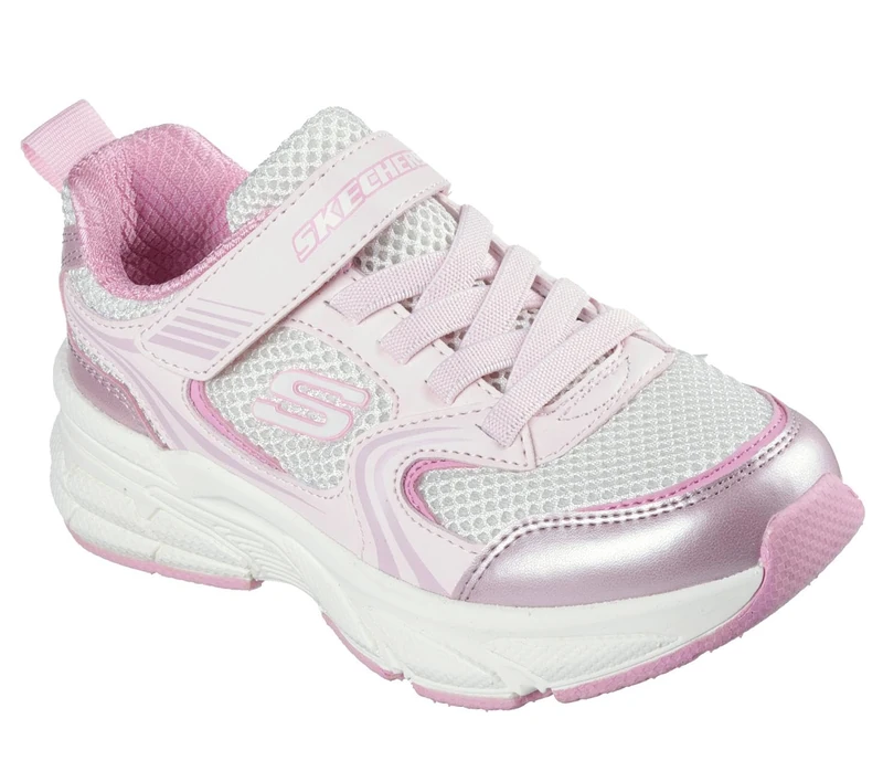 Skechers Girl's Retro-Graph Sneakers, Pink Pu/Mesh, 1.5 UK Child