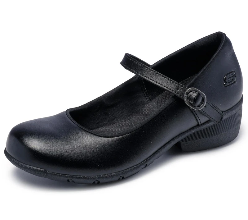 Skechers Women's Elsit Health Care Professional Shoe, Black Leather, 6.5 UK